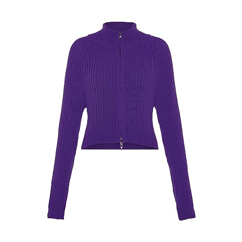 myMo Damski kardigan prążkowany liliowy M/L, liliowy, M