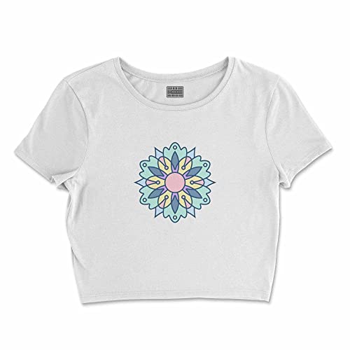 Bona Basics, Koszulka damska z nadrukiem cyfrowym,%100 bawełna, biała, casualowa, topy damskie, rozmiar: M, biały, M Krótki