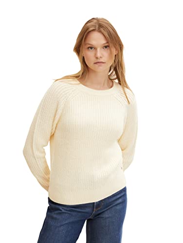 TOM TAILOR Denim Damski Sweter z dzianiny Basic 1034527, 22515 - Soft Creme Beige, XS