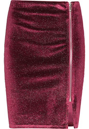 swirlie Damska spódnica aksamitna 77134308, bordowa, XL, bordowy, XL
