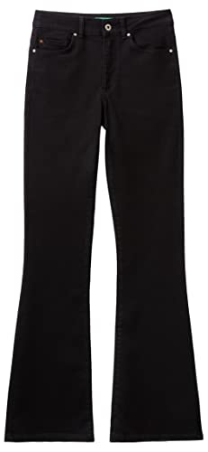 United Colors of Benetton Spodnie damskie 4orhde00f dżinsy, czarny dżins 800, 34, Czarny denim 800, 58