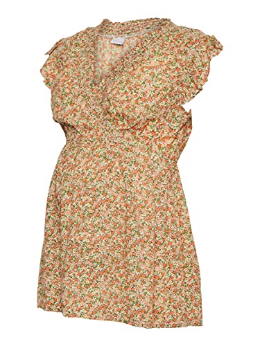 MAMALICIOUS Damska bluzka ciążowa, Papaya Punch/Aop: Small Flower Aop, L