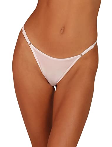 OW COLLECTION Holograficzne stringi damskie, Biały., M