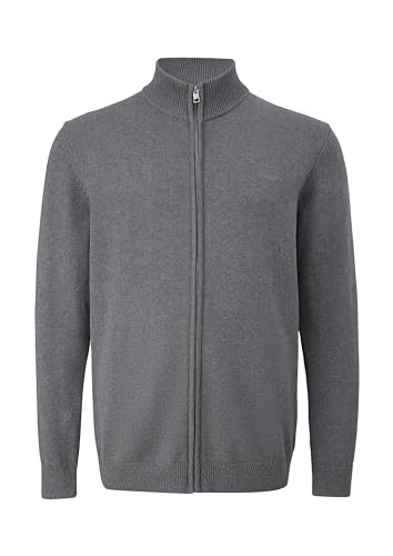 s.Oliver Sales GmbH & Co. KG/s.Oliver Męska kurtka z dzianiny ze stójką i kołnierzem, szary, 3XL