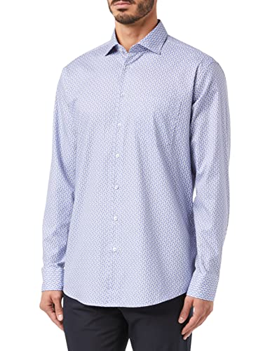 Seidensticker Męska koszula z długim rękawem, regularny krój, niebieska, 38, niebieski, 38