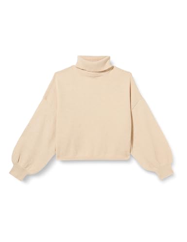 NAEMI Damski sweter z golfem 25825303-NA01, beżowy, XL/XXL, beżowy, XL-XXL