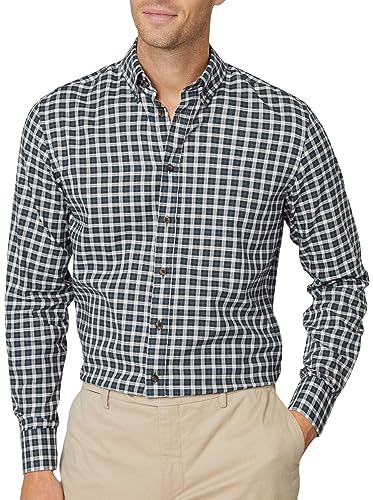 Hackett London Lekka męska koszula w kratkę, Zielony (zielony/biały), 3XL