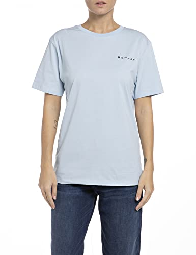 Replay Damska koszulka W3647B.000.22660, 686 Azure Pastel, XL