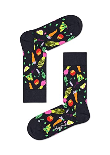 Happy Socks Veggie Sock, kolorowe i zabawne, Skarpety dla kobiet i mężczyzn, Czarny (41-46)