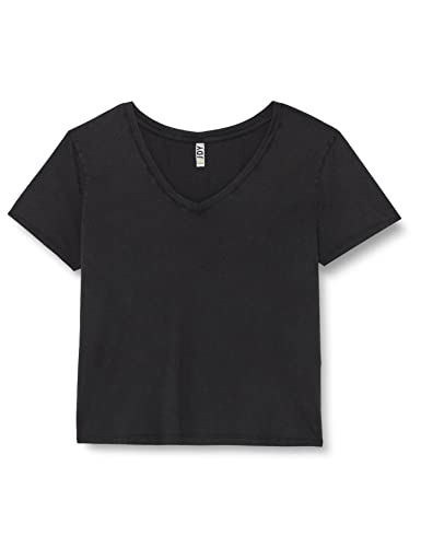 ONLY Damska bluza JDYFAROCK S/S dekolt w serek JRS NOOS Top, czarna, XXL