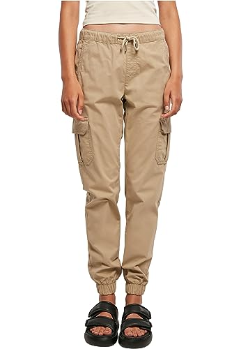 Urban Classics Damskie spodnie cargo z wysokim stanem, spodnie cargo z wysokim stanem, dostępne w wielu kolorach, rozmiary XS-5XL, beżowy (Unionbei), L