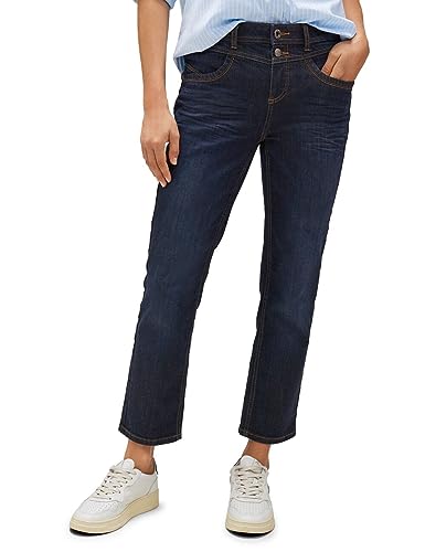 Street One Damskie spodnie jeansowe Straight i High, Dark Indigo Dipped, 26W / 28L