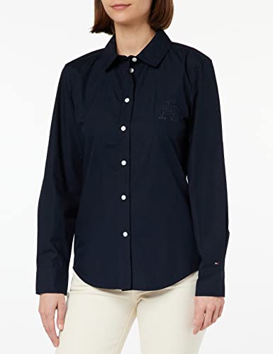 Tommy Hilfiger Damska koszulka Imd Org Co Regular Ls Casual, Pustynne niebo, 64