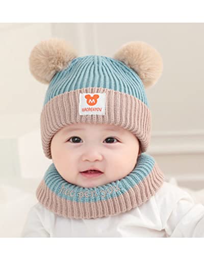 CM-Kid Unisex Baby Cold Weather Hat, Niebieski kapelusz i szalik, 6-24 miesi?cy