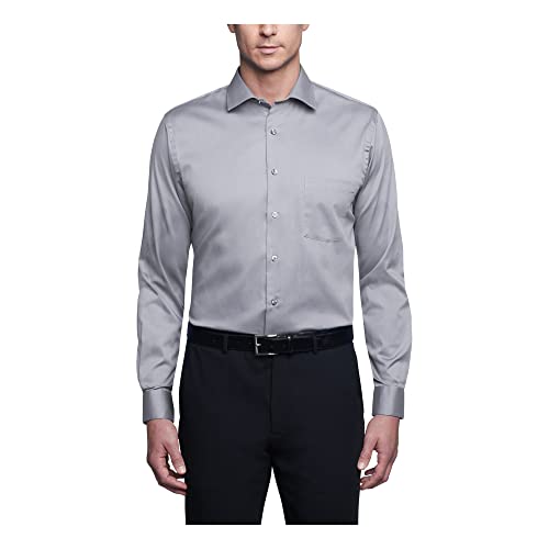 Van Heusen Męska koszula z długim rękawem Regular Fit Flex Collar Stretch Solid Smoking