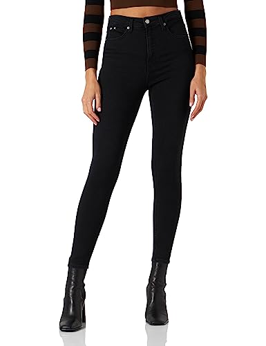 Calvin Klein Damskie spodnie do kostki z wysokim stanem, Czarny jeans, 26W