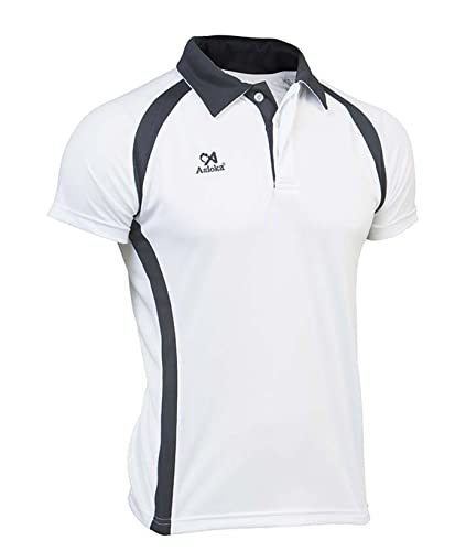 ASIOKA Męska koszula polo, biała/granatowa, S