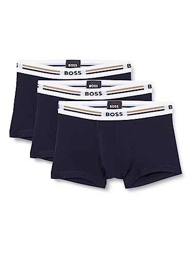 BOSS Męskie 3P Revive Trunk, ciemnoniebieskie, XS, ciemnoniebieski