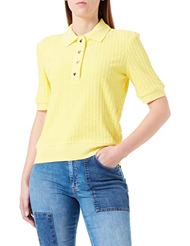 Love Moschino Damska bluza o regularnym kroju z krótkim rękawem, żółta, rozmiar 40, żółty
