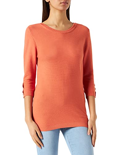 Morgan Damski sweter z rękawami ¾ FINE Gauge, pomarańczowy, XS
