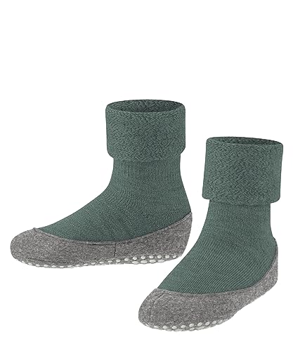 FALKE Cosyshoe dziecięce kapcie, wełna antypoślizgowe wypustki, 1 para, zielone (Dark Jade 7248), 29-30, zielony (Dark Jade 7248), 29-30