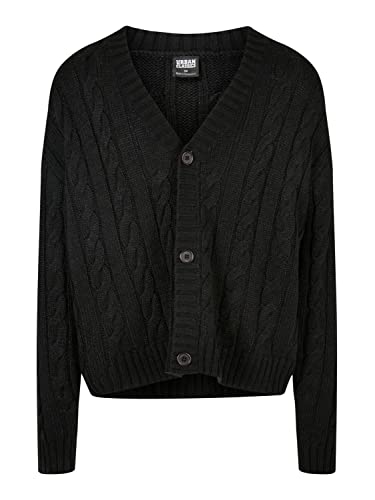 Urban Classics Męski kardigan Boxy Cardigan Sweater, czarny, XL, czarny, XL