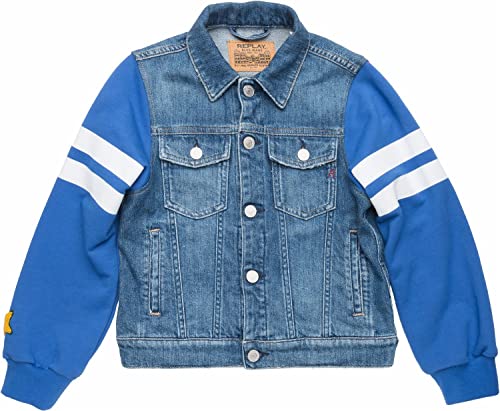 Replay Chłopięca kurtka dżinsowa, 009 MEDIUM Blue, 16A, 009 Medium Blue, 16 Lat