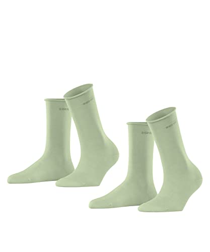 ESPRIT Basic Pure skarpety damskie, 2-pak, bawełna ekologiczna, 2 pary, Grün (Light Green 7313), 35-38 EU