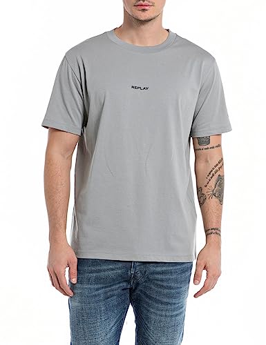 Replay Męski T-shirt M6644, 599 Concrete, XXL, Concrete 599, XXL