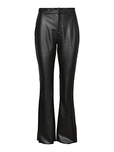 VERO MODA Damskie spodnie polarowe VMAMIRA MR Flared PL Curve, czarne, 48/32, Czarny, 48W / 32L