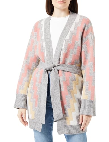 SIDONA Damski otwarty kardigan z dzianiny 15525118-SI01, różowy, wielokolorowy, XL/XXL, Różowy, wielokolorowy., XL-XXL