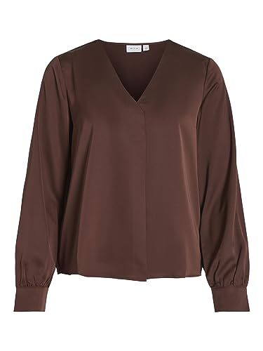 Różnorodne wycięcie w serek L/S Top - NOOS, Shaved Chocolate, 38