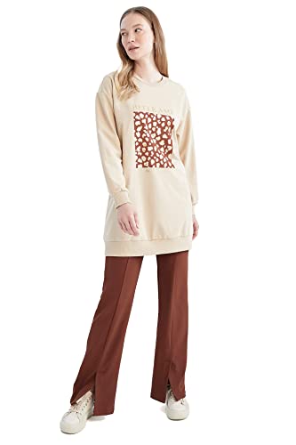 DeFacto Damskie spodnie do biegania (brązowe, M), brązowy, M