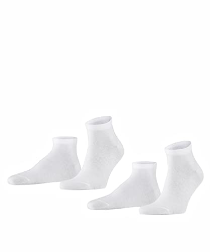 FALKE Mężczyźni Skarpety do trampek Happy 2-Pack M SN Bawełna krótkie jednokolorowe 2 Pak, Biały (White 2000), 43-46