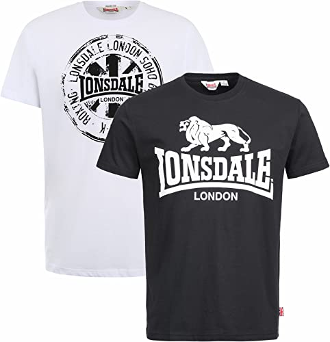 Lonsdale Dildawn T-shirt męski, czarno-biały, M