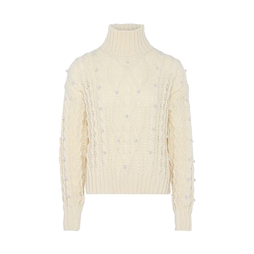 faina Damski sweter z golfem WOLLWEISS XL/XXL, biały (wollweiss), XL