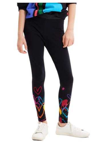 Desigual Legginsy dla dziewczynek, czarny, 8 Lata