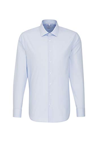 Seidensticker Męska koszula biznesowa Tailored Fit – nie wymaga prasowania, wąska koszula z kołnierzem Kent – długi rękaw – 100% bawełna, Wielokolorowy (jasnoniebieski 11), 45