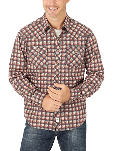 Wrangler Męska koszula retro z dwoma kieszeniami, długi rękaw, zatrzask, Wygasły czerwony paisley, XL Długi