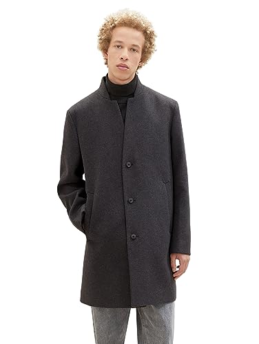 TOM TAILOR Denim Męski płaszcz 1038861, 10617, czarny, szary melanż, XL, 10617 - Black Grey Melange, XL