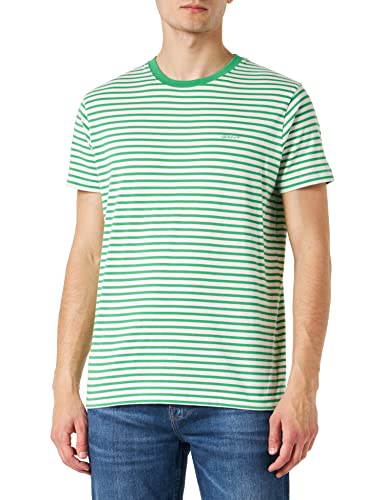 GANT Męski t-shirt w paski, zielony MID Green, standardowy, Mid Green, 4XL