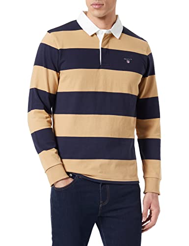 GANT Męska koszula polo Barstripe Heavy Rugger, Toffee BEIGE, S