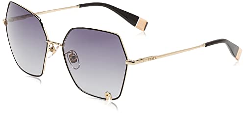 Furla Unisex SFU599 okulary przeciwsłoneczne, złote, rozmiar 58, złoto, 58
