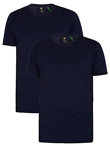G-STAR RAW Męski T-shirt Basic Slim 2-pak, Niebieski (Sartho Blue D07205-124-6067), XXL
