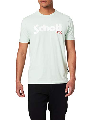 Schott NYC Męski T-shirt Manches Courtes, pastelowy zielony, M