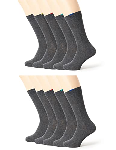Dim Skarpety Ecodim wzmocniona pięta i czubki, wielopak męskie x10, Gris Moyen, 43-46 EU