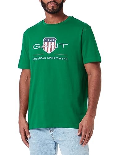GANT Męski t-shirt REG Archive Shield SS T-Shirt, zielony (Lavish Green), Standard, Lavish Green, L