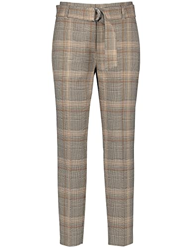 Gerry Weber Damskie spodnie do węża Freizeit Verkürzt, Kość słoniowa/czarna/laskowa kratka, 68