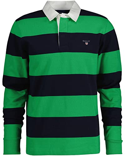 GANT Męska koszulka polo Barstripe Heavy Rugger, Mid Green, S