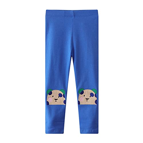 CM-Kid Legginsy dziewczęce spodnie bawełna dzieci elastyczne spodnie wiosna jesień zima 3 4 lata panda niebieskie rozm. 104, Panda niebieski, 104 cm